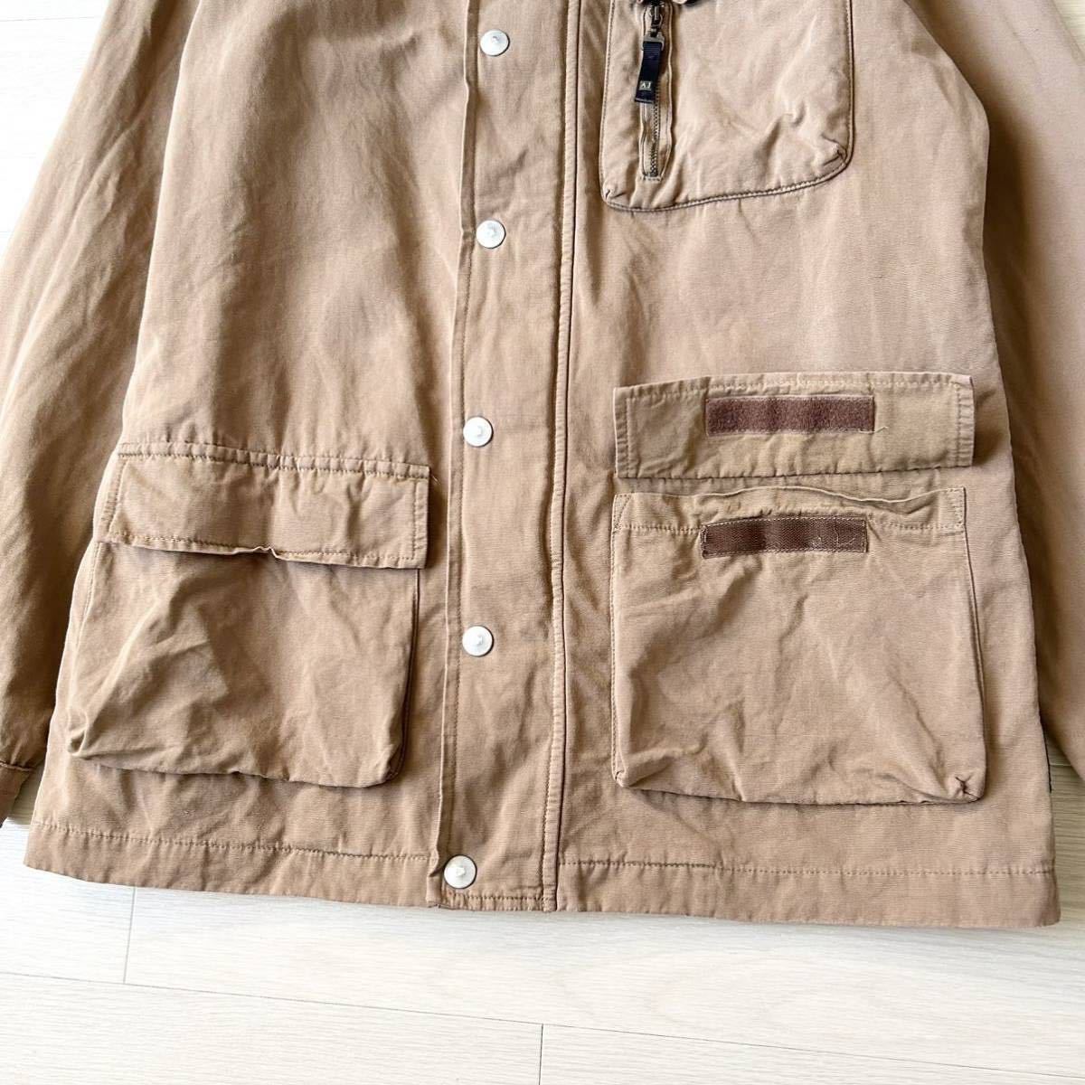 Rare 90s Made in Italy Armani Jeans Metal Button Eco Wash Military Jacket 48 アルマーニ ジャケット ブルゾン Y2K archive vintage_画像5