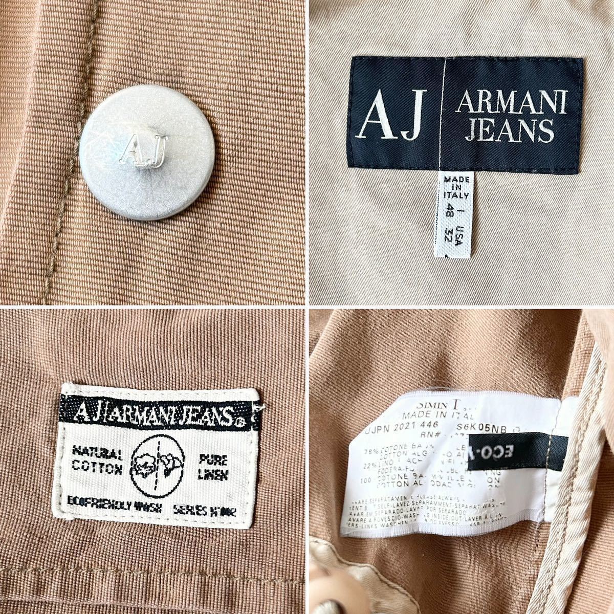 Rare 90s Made in Italy Armani Jeans Metal Button Eco Wash Military Jacket 48 アルマーニ ジャケット ブルゾン Y2K archive vintage_画像10