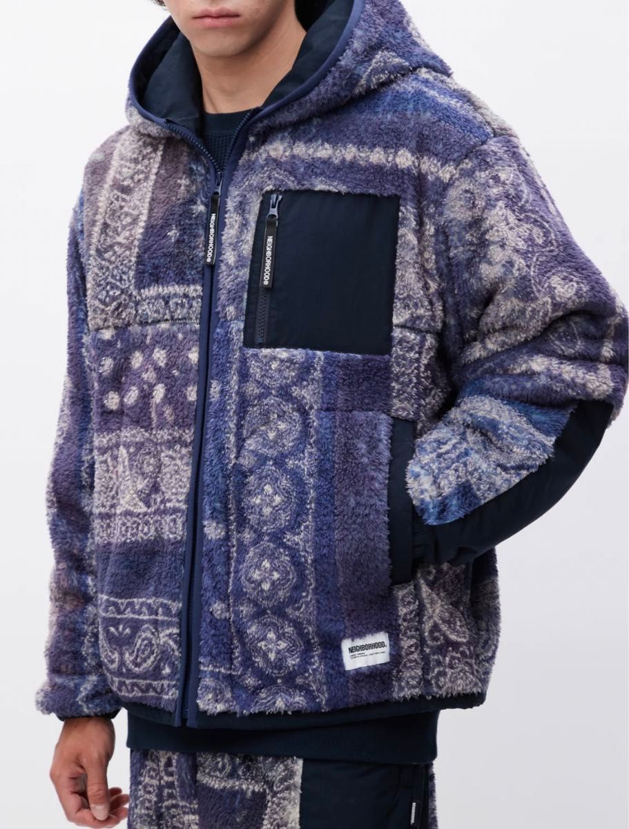 『NEIGHBORHOOD/ネイバーフッド』 バンダナ BANDANA Fleece フーディー パーカー NAVY XL 新品