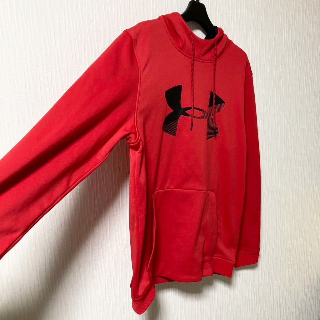 UNDER ARMOUR アンダーアーマー スウェットパーカー Lサイズ 赤 美品_画像2