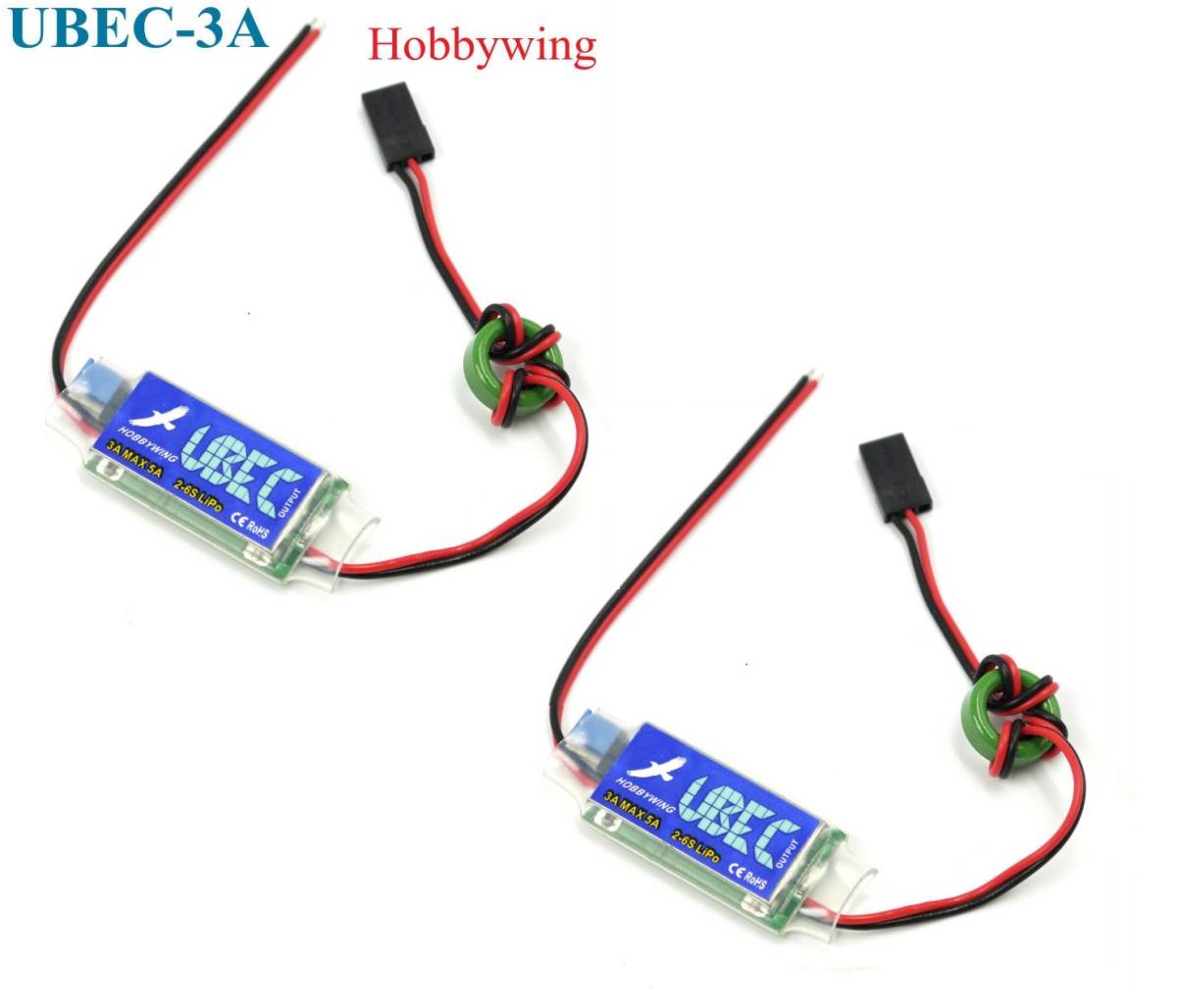 ★Hobbywing 3A 5V～6V切り替え可能 UBEC (2個セット) ベックなしアンプに！_画像1