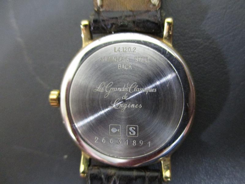 【CP/S】LONGINES ロンジン グランドクラシック レディース 腕時計 L4.120.2 ゴールド文字盤 金文字盤 レザーベルト_画像7