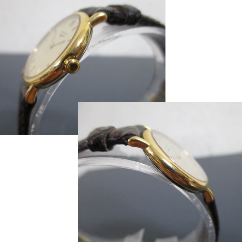 【CP/S】LONGINES ロンジン グランドクラシック レディース 腕時計 L4.120.2 ゴールド文字盤 金文字盤 レザーベルト_画像4