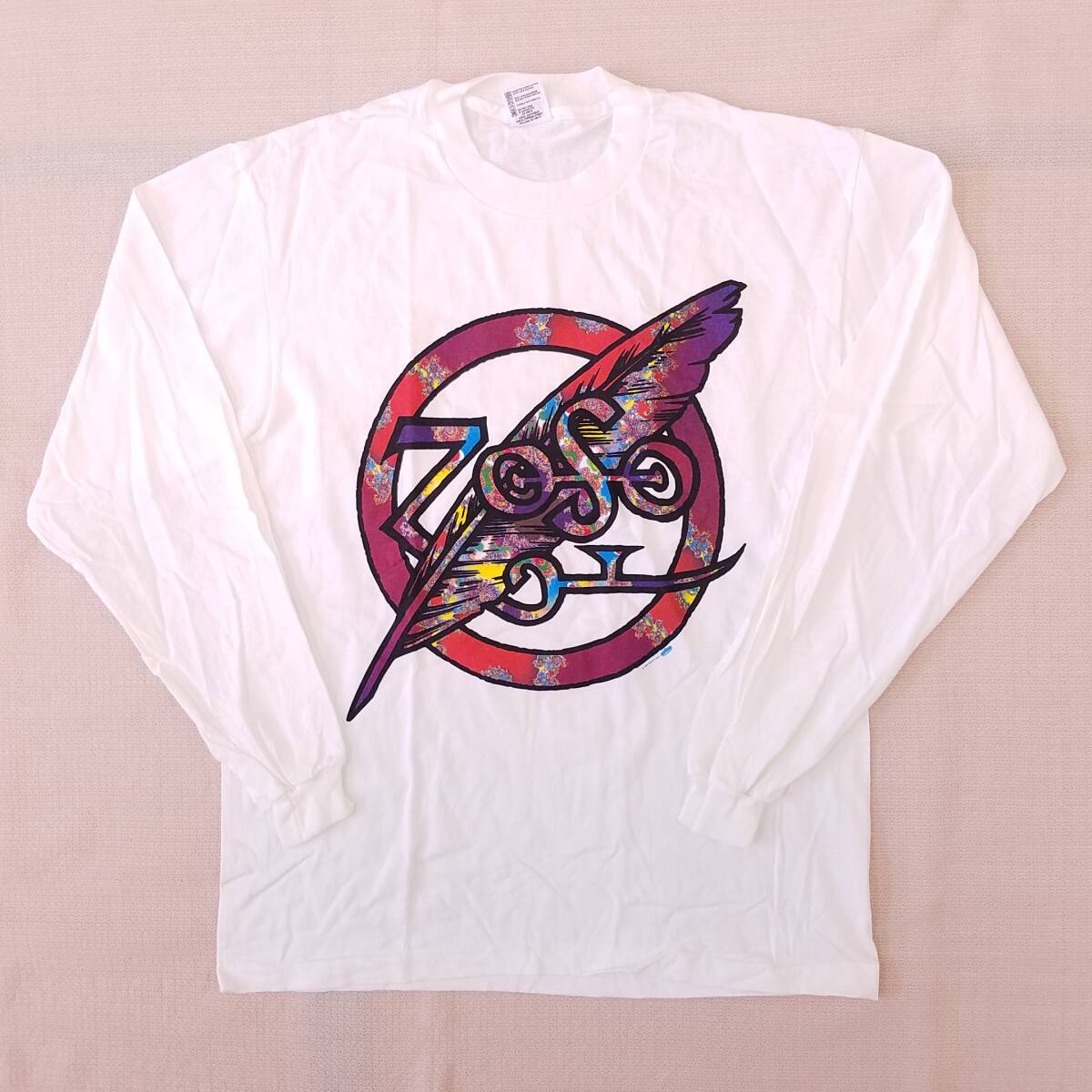 魅惑のバンドT特集! 90sデッド『ジミー・ペイジ & ロバート・プラント ワールドツアー1995/6』長袖Tシャツ 米国製 L／レッド・ツェッペリン