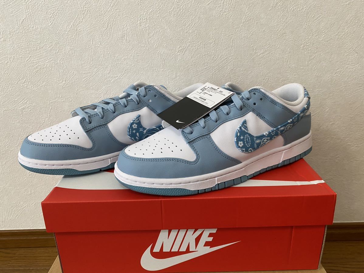 ★新品★ 29cm Nike WMNS Dunk Low ESS Blue Paisley US12 29.0cmナイキ ウィメンズ ダンク ロー ブルー ペイズリー sb dunk DH4401-101_画像2