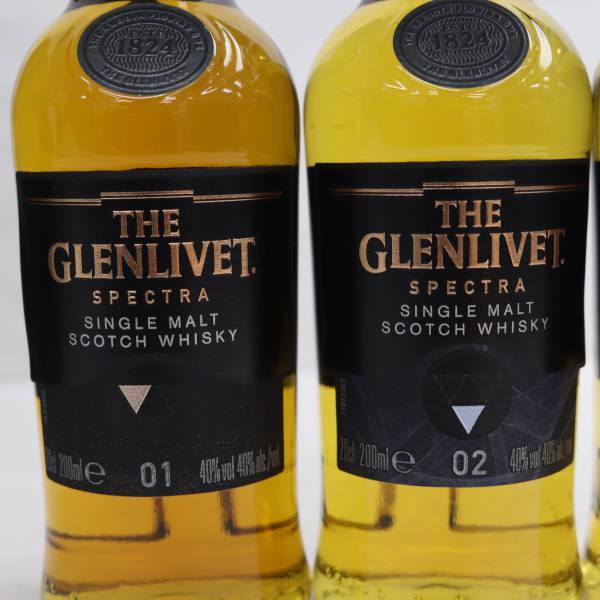 【3本セット】GLENLIVET（グレンリベット）スペクトラ ベビーボトル各種（01 40％ 200ml 等）X24B060036_画像2