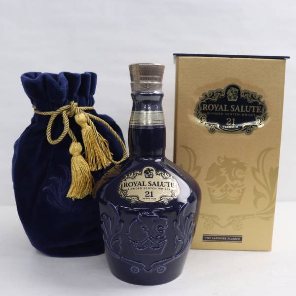 ROYAL SALUTE（ロイヤルサルート）21年 シグネチャーブレンド 40％ 700ml 青陶器（重量 1369g）S24B080082_画像1