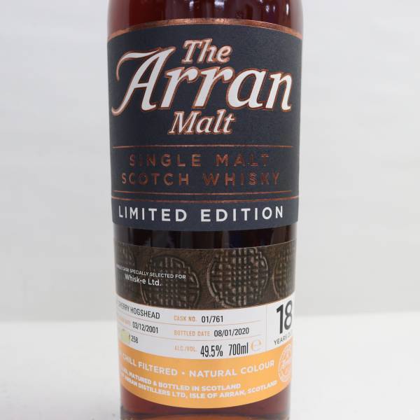 The Arran Malt（アラン モルト）18年 シェリーホグスヘッド リミテッドエディション 2001-2020 49.5％ 700ml T24B160040_画像2