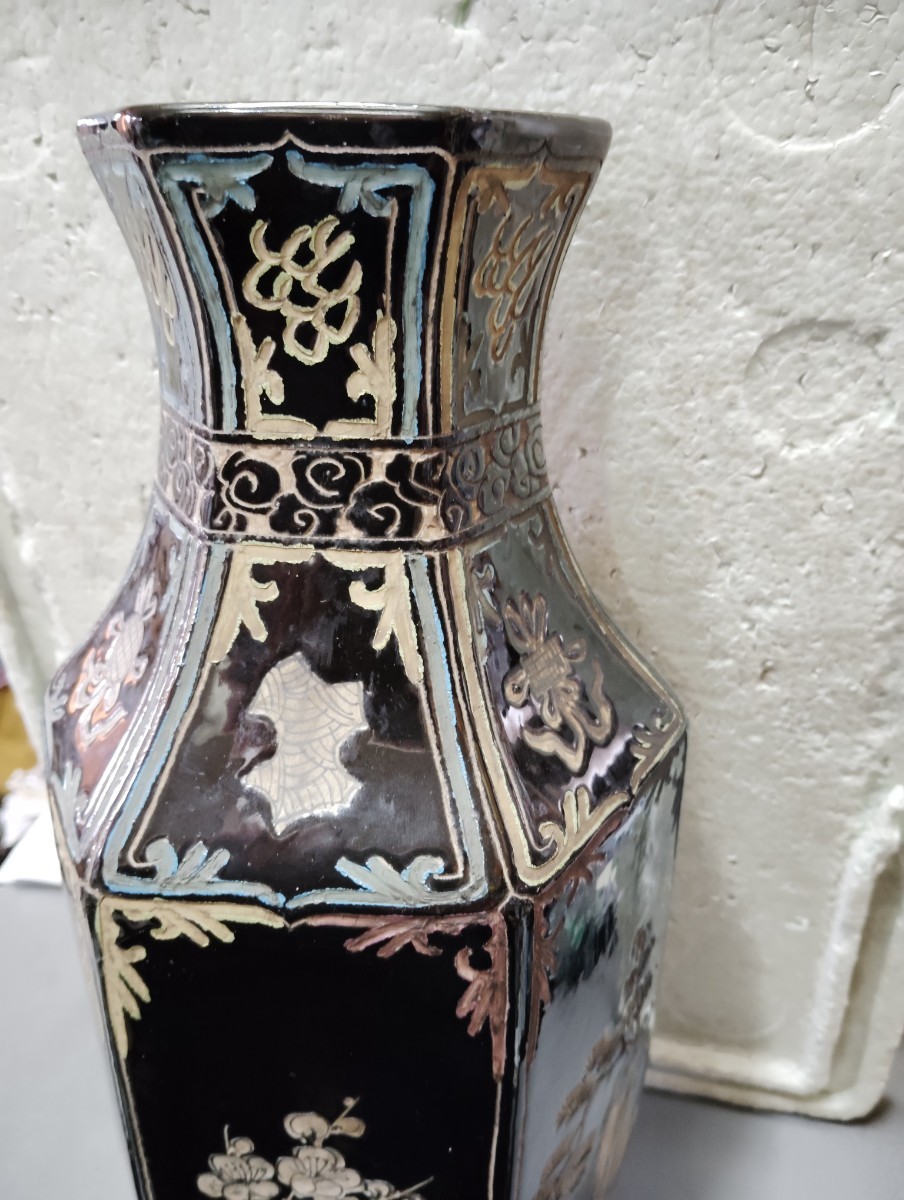 花瓶　中国古玩　骨董　古い　花器　中国画_画像10