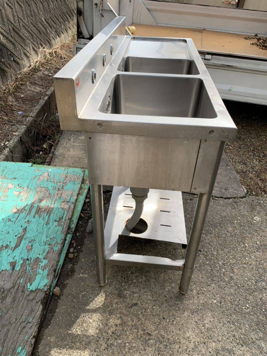 業務用 マルゼン ステンレス 2層シンク 厨房機器 約1200×450×800 業務用 マルゼン ステンレス 2層シンク 厨房機器 約1200×450×800