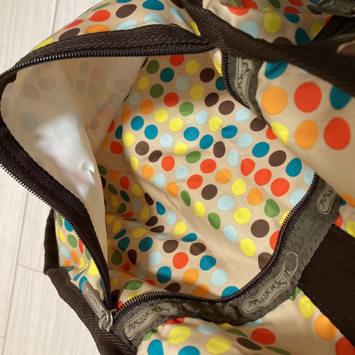 送料込】 LESPORTSAC レスポートサック 水玉 ボストンバッグ ミニ 2WAY