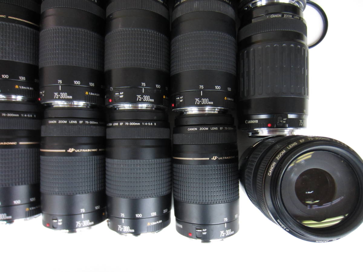 (4510K)ジャンク Canonキヤノン ZOOM LENS EF 75-300mm4-5.6 Ⅱ Ⅲ USM IS 100-300mm4.5-5.6 まとめて大量セット40点 動作未確認 同梱不可_画像4