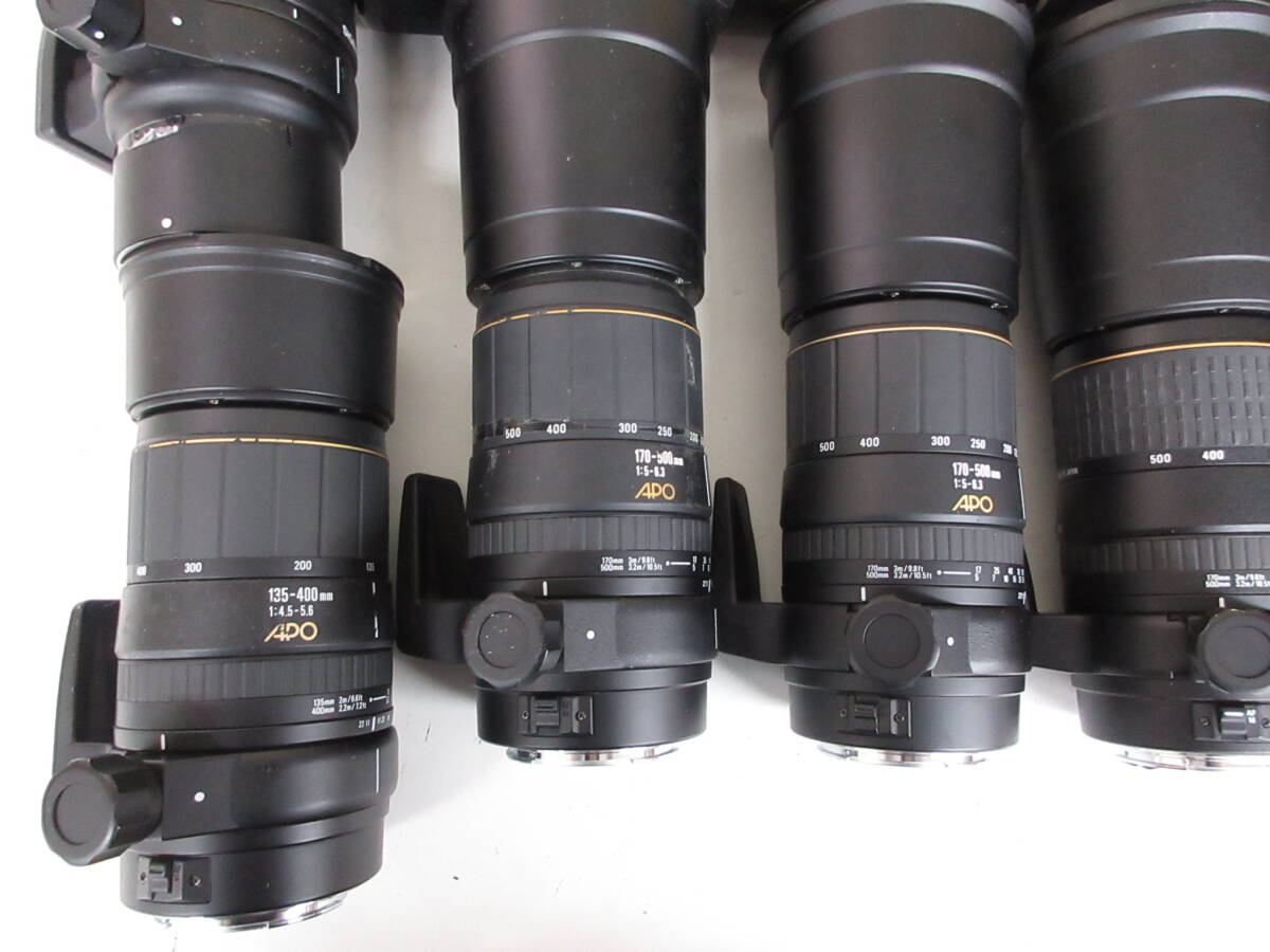 (4556N)ジャンク SIGMA Canonマウント 135-400mm 4.5-5.6 APO 170-500mm 5-6.3 APO等シグマ まとめてセット 8本 動作未確認 同梱不可_画像3