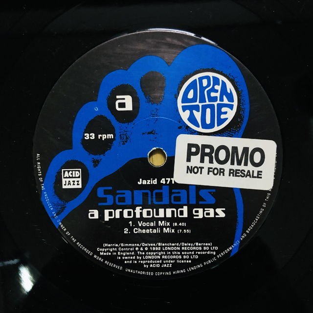 Sandals / A Profound Gas / Acid Jazz / 12" / Jazid 47T / 1992年リリース_画像3