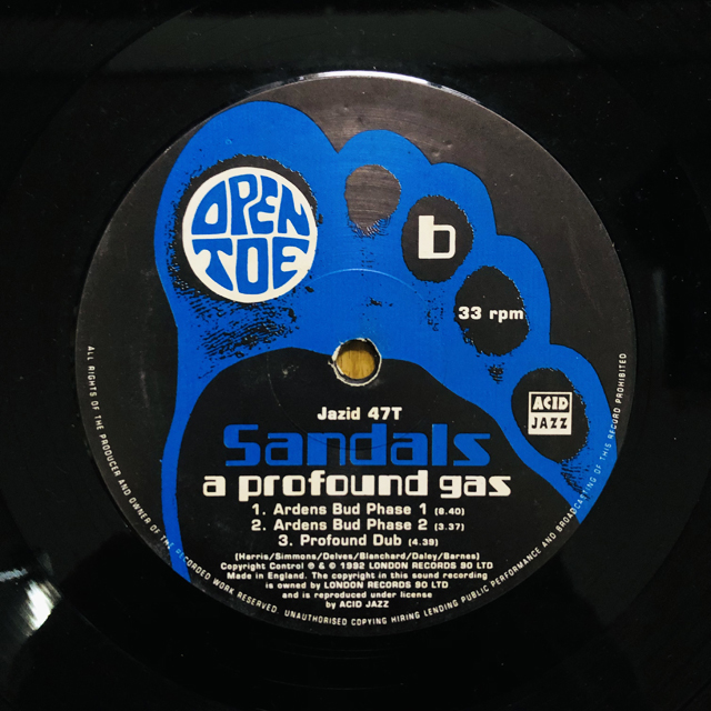 Sandals / A Profound Gas / Acid Jazz / 12" / Jazid 47T / 1992年リリース_画像2