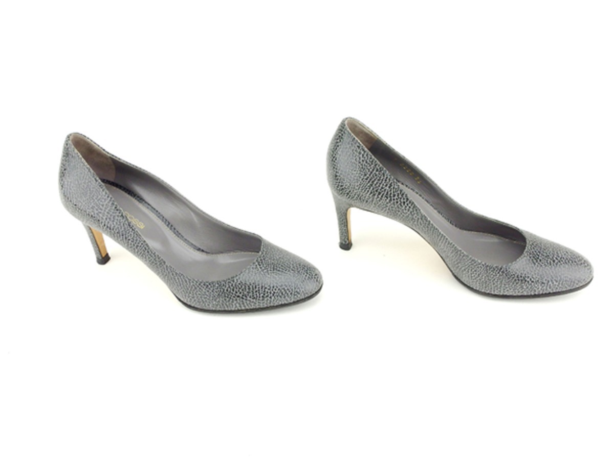 セルジオロッシ パンプス シューズ 靴 レディース #36 ブラック　グレー 灰色 中古_画像4
