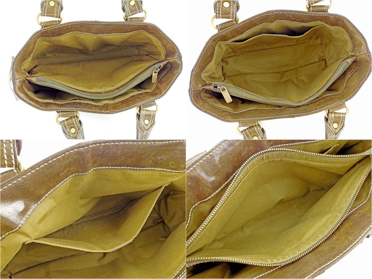  Celine tote bag tote bag handbag lady's boogie bag khaki × gold group used 