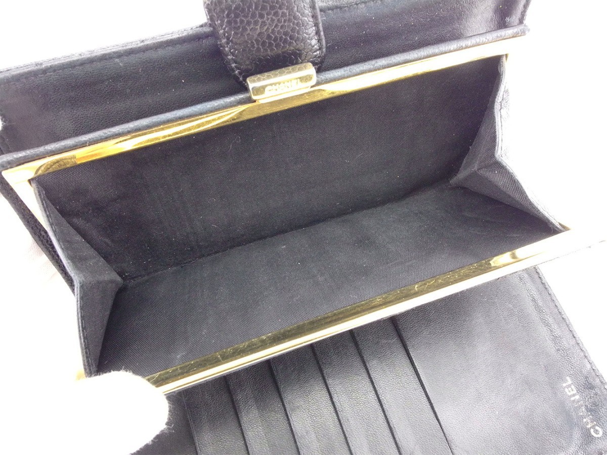 シャネル がま口財布 長財布 レディース キャビアスキン シャネル がま口財布 長財布 レディース キャビアスキン