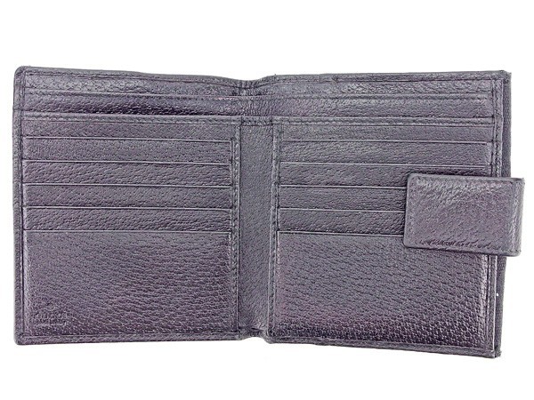 グッチ Wホック財布 二つ折り 財布 レディース ＧＧキャンバス ブラック×シルバー 中古_画像5