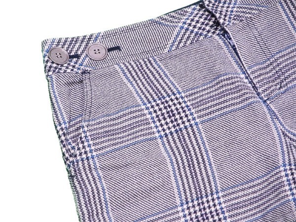  Burberry Blue Label брюки короткий женский #36 размер Glenn проверка серый × оттенок голубого б/у 