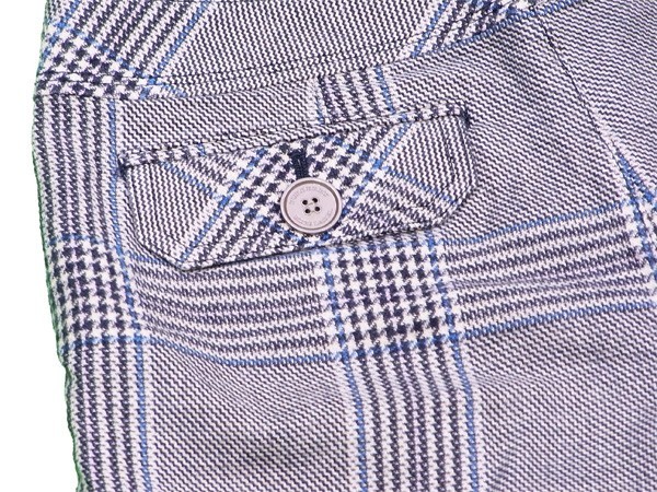  Burberry Blue Label брюки короткий женский #36 размер Glenn проверка серый × оттенок голубого б/у 