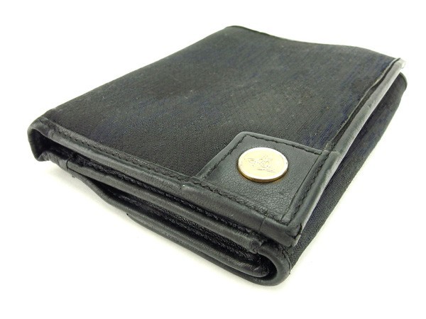 ヴィヴィアン ウエストウッド Wホック財布 二つ折り財布 レディース オーブボタン ブラック×ゴールド 中古_画像3