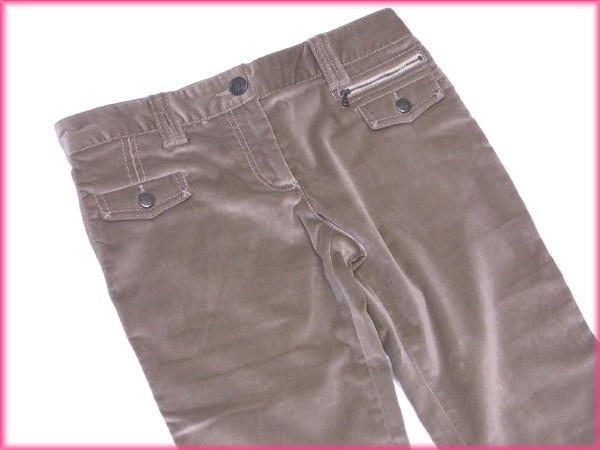  Dolce & Gabbana pants strut lady's #40 size DG button velour beige group used 