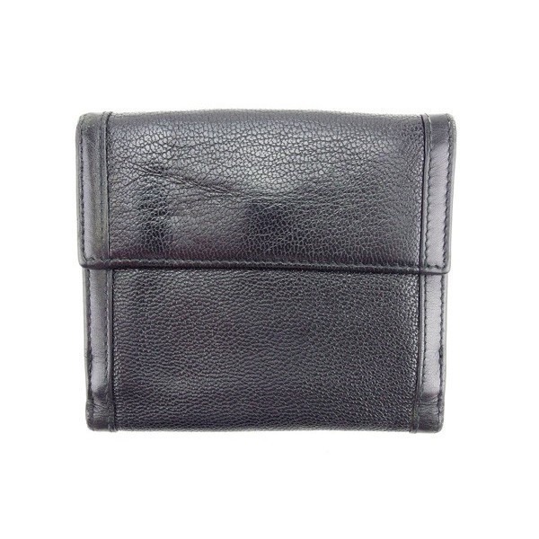 ブルガリ Wホック財布 二つ折り コンパクトサイズ レディース ブラック×シルバー 中古_画像2