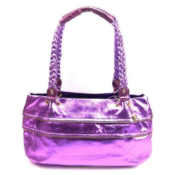  Samantha Thavasa tote bag one shoulder lady's metallic purple used 