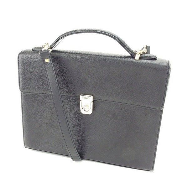  Burberry 2WAY сумка на плечо ручная сумочка женский Logo plate черный × light gold серия б/у 