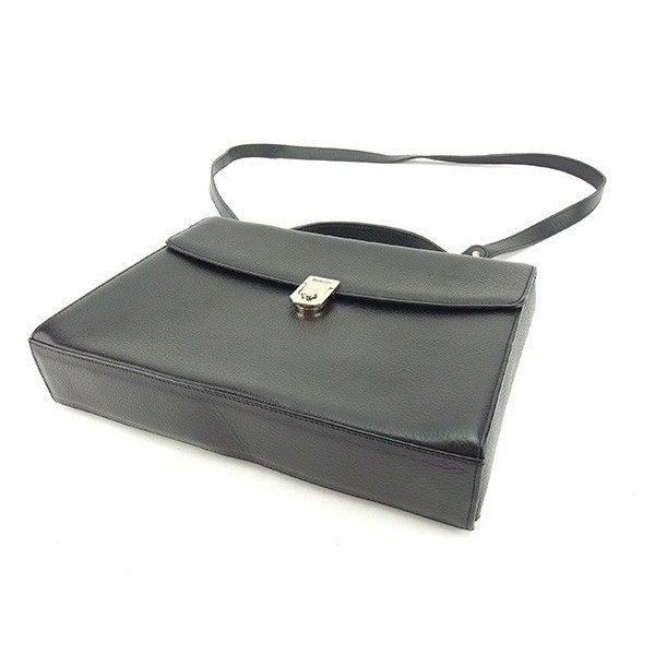  Burberry 2WAY сумка на плечо ручная сумочка женский Logo plate черный × light gold серия б/у 