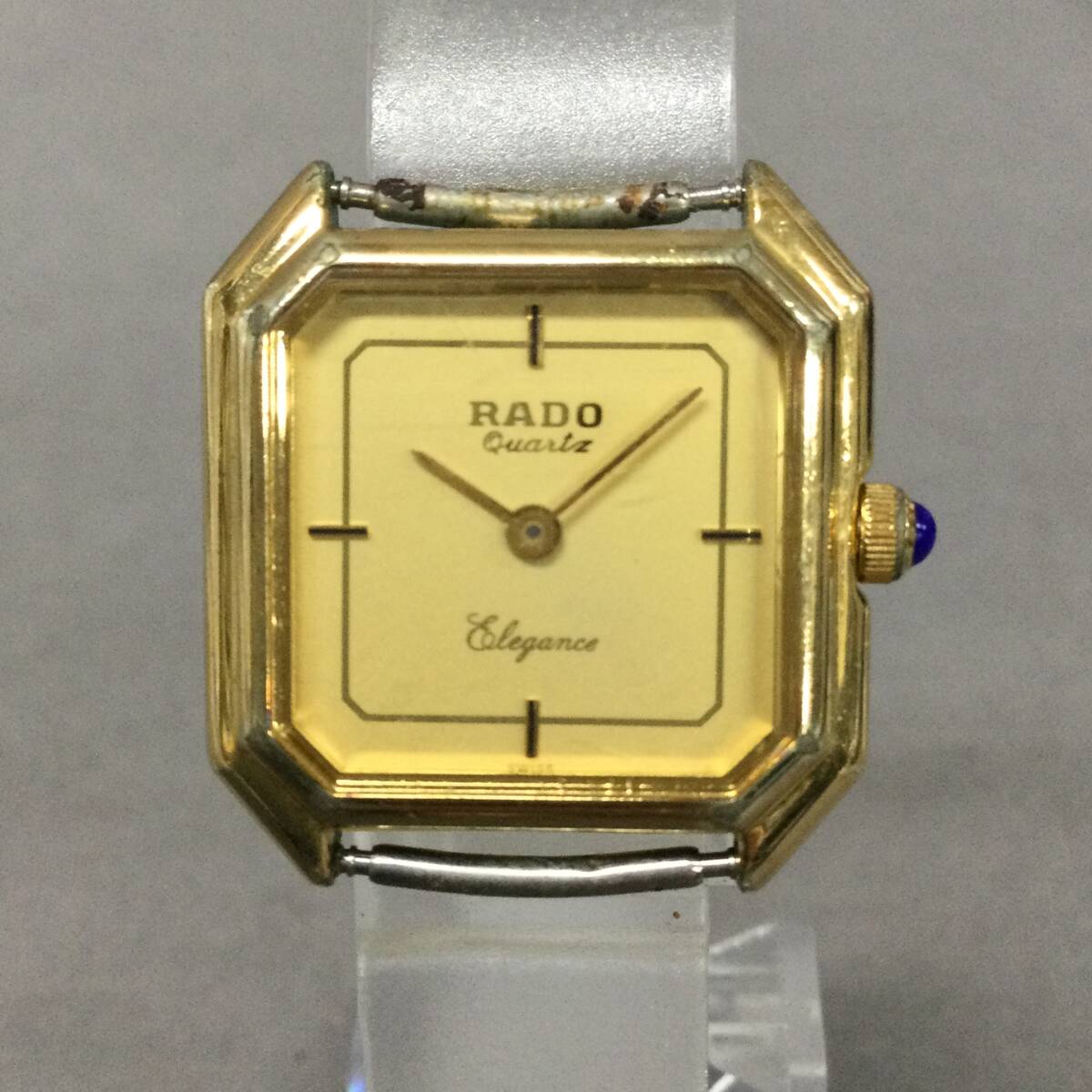 060220 257495 RADO ラドー Elegance エレガンス レディース腕時計 ゴールド文字盤 QZ 133.9005.2 本体のみ ジャンク品扱いの画像2