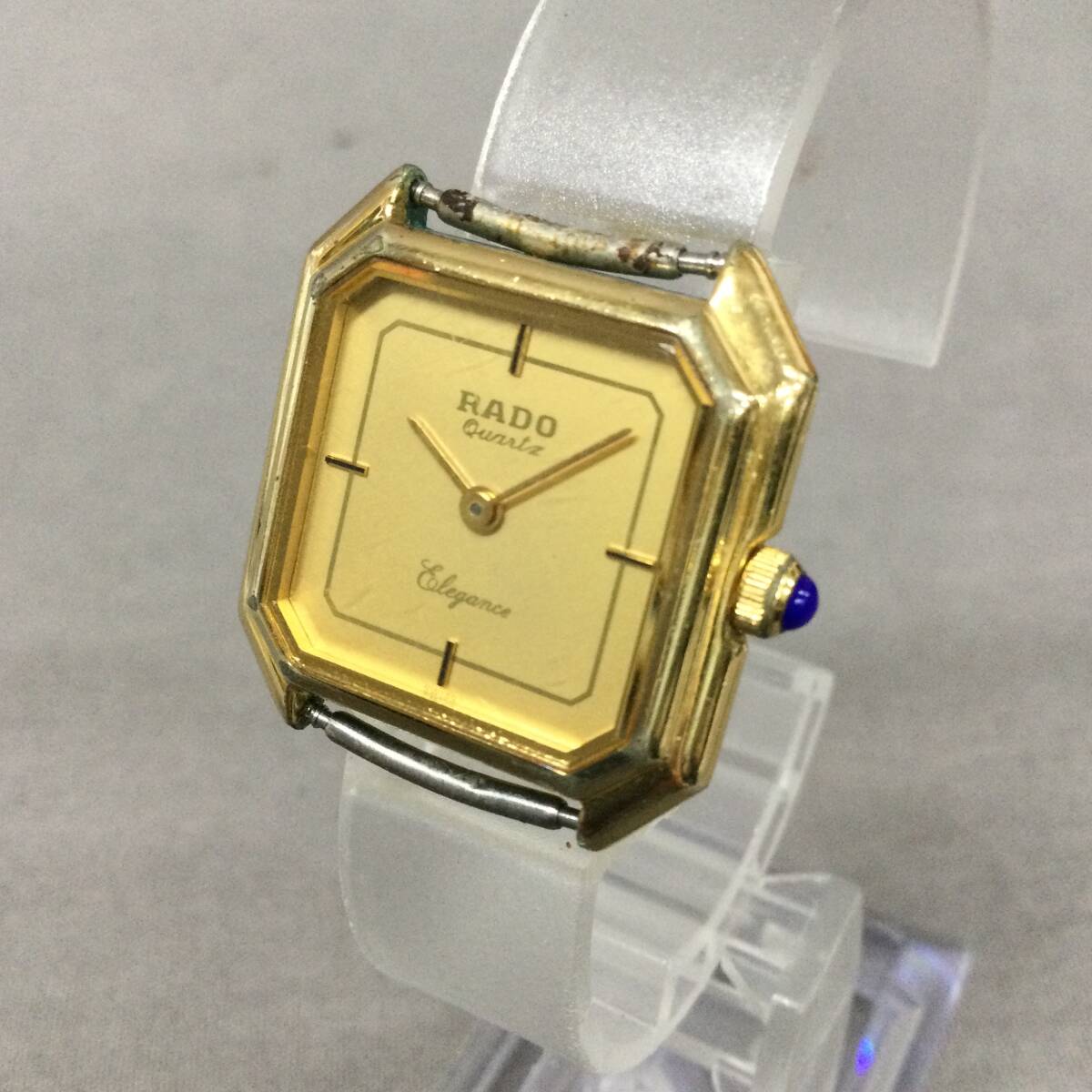060220 257495 RADO ラドー Elegance エレガンス レディース腕時計 ゴールド文字盤 QZ 133.9005.2 本体のみ ジャンク品扱いの画像1