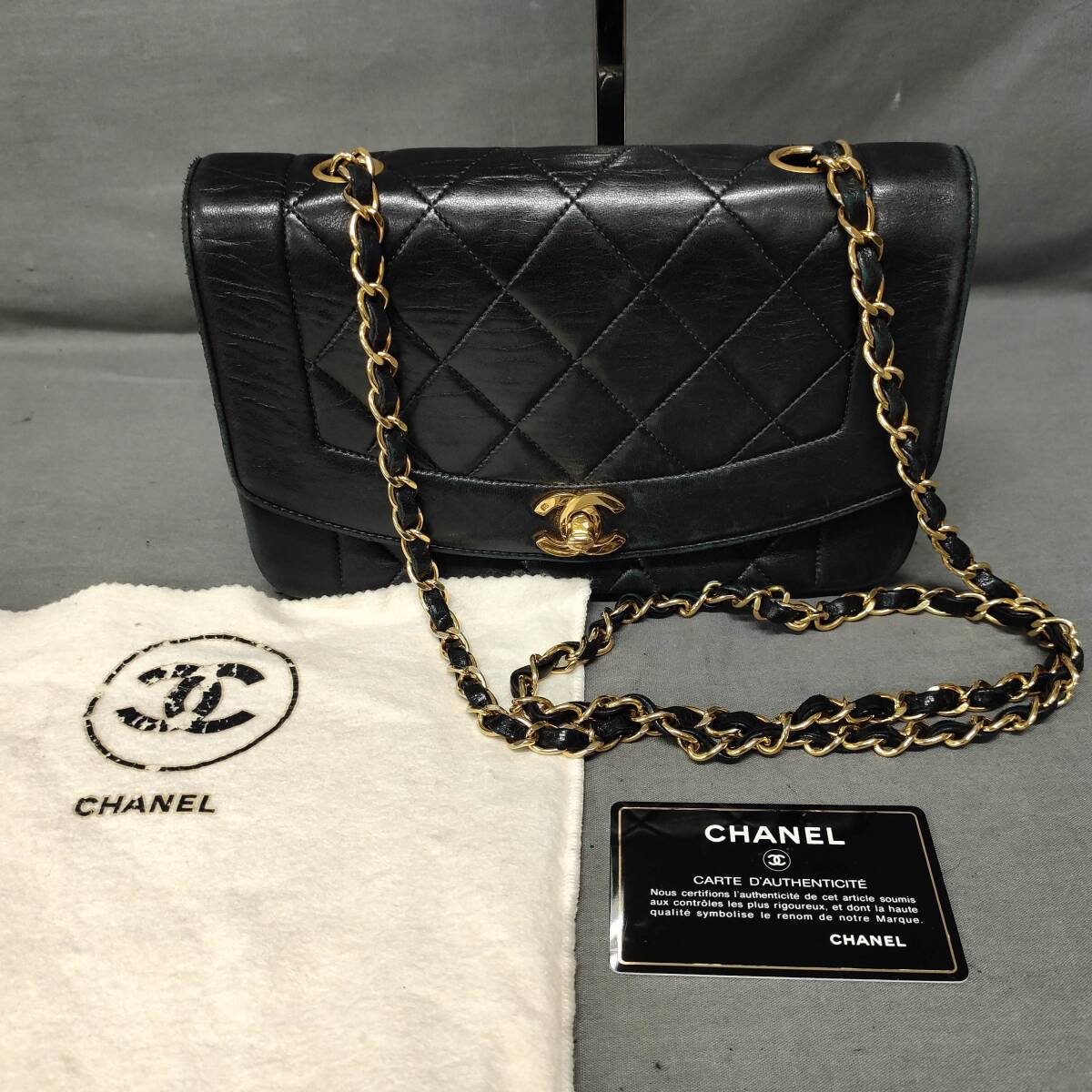 060229 258372 CHANEL シャネル マトラッセ ダイアナ チェーン ショルダーバック 鞄_画像1