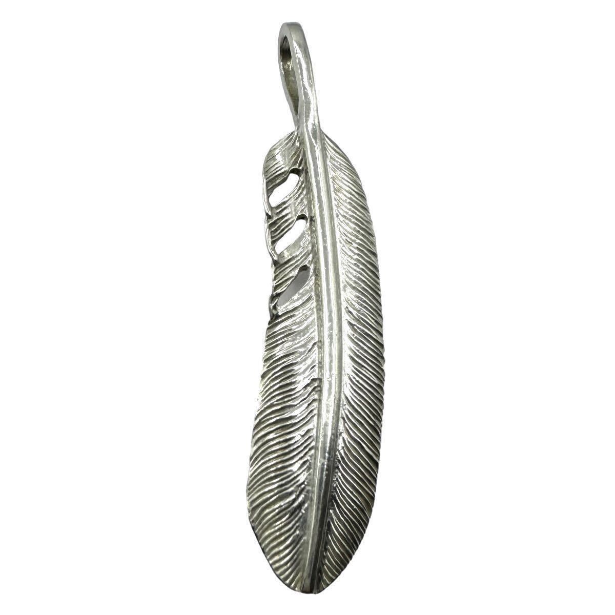  beautiful goods FIRSTARROWS First Arrows P-519 silver SILVER 950 all silver plain feather pendant head charm necklace M left direction 