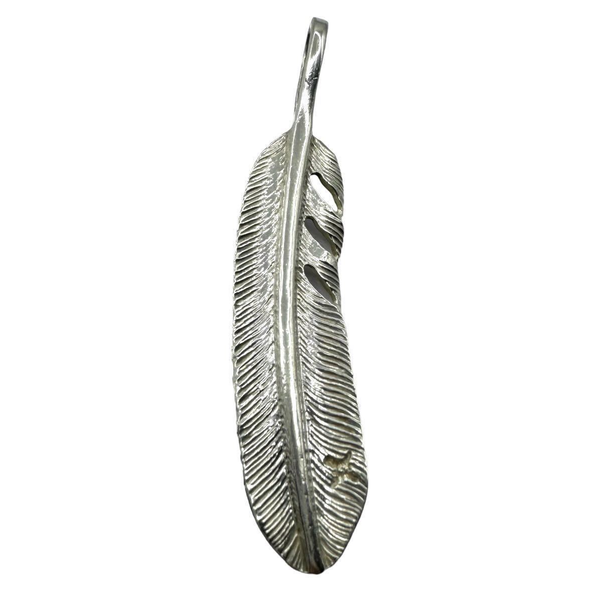  beautiful goods FIRSTARROWS First Arrows P-519 silver SILVER 950 all silver plain feather pendant head charm necklace M left direction 