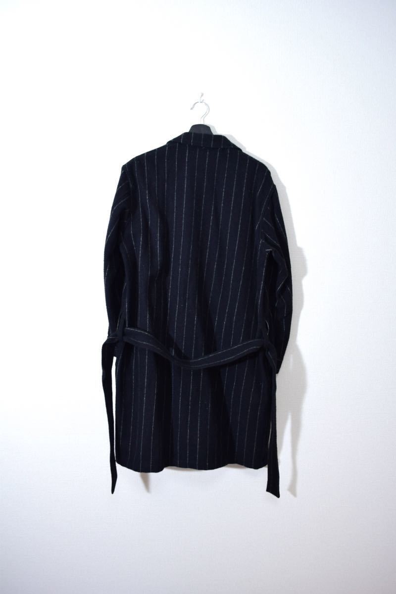 【美品】ルードギャラリー CITY ROBE - PINSTRIPE ウール ローブ オーバーサイズ ジャケット コート_画像6