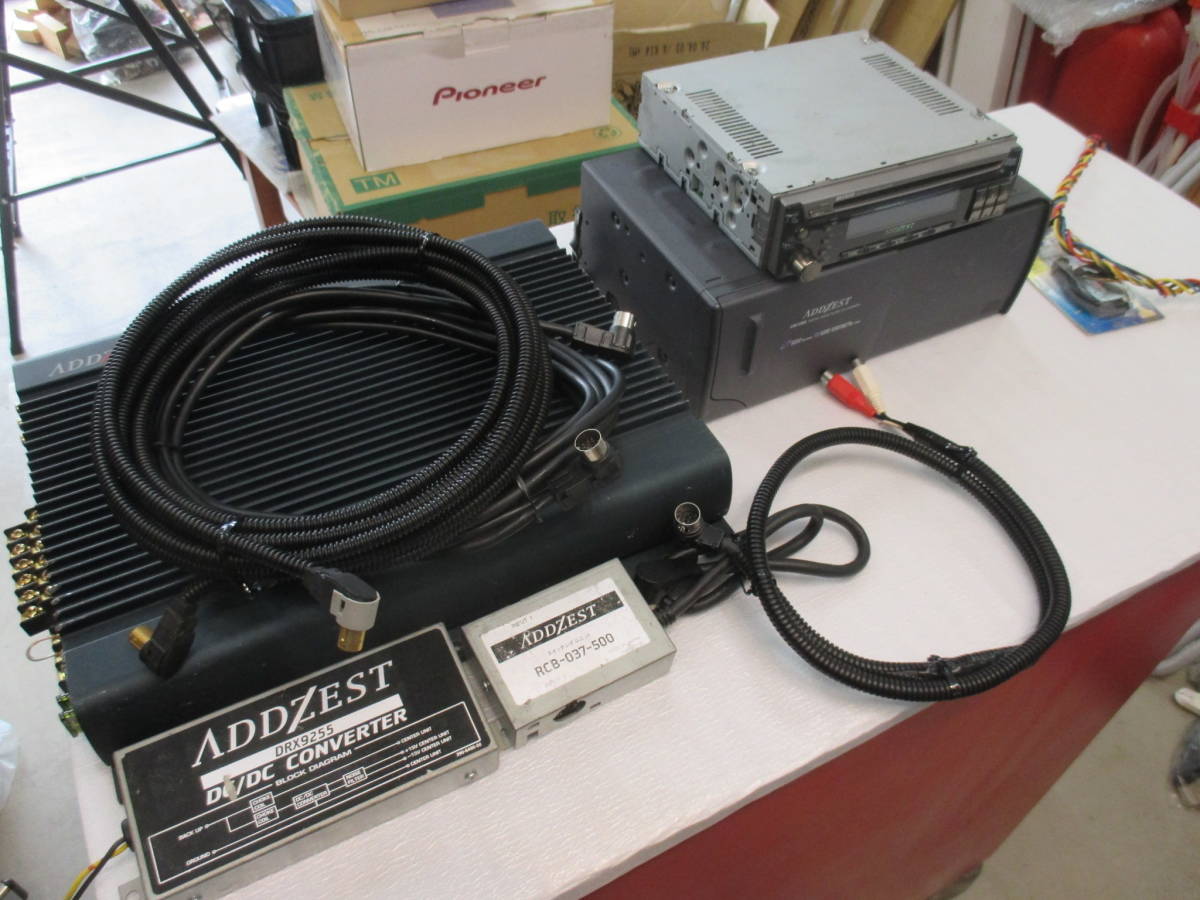 ADDZEST DRX9255(改) / A-4800/ CDC1205 /C-Bus切替器 / AUX入力ケーブル / 光ケーブル　バブル往年の名機 絶版フルセット！
