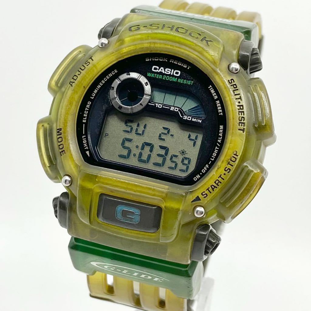 CASIO G-SHOCK G-LIDE Gライド腕時計 デジタル DW-9000 グリーン系 イエロー系 カシオ Gショック Y476の画像1