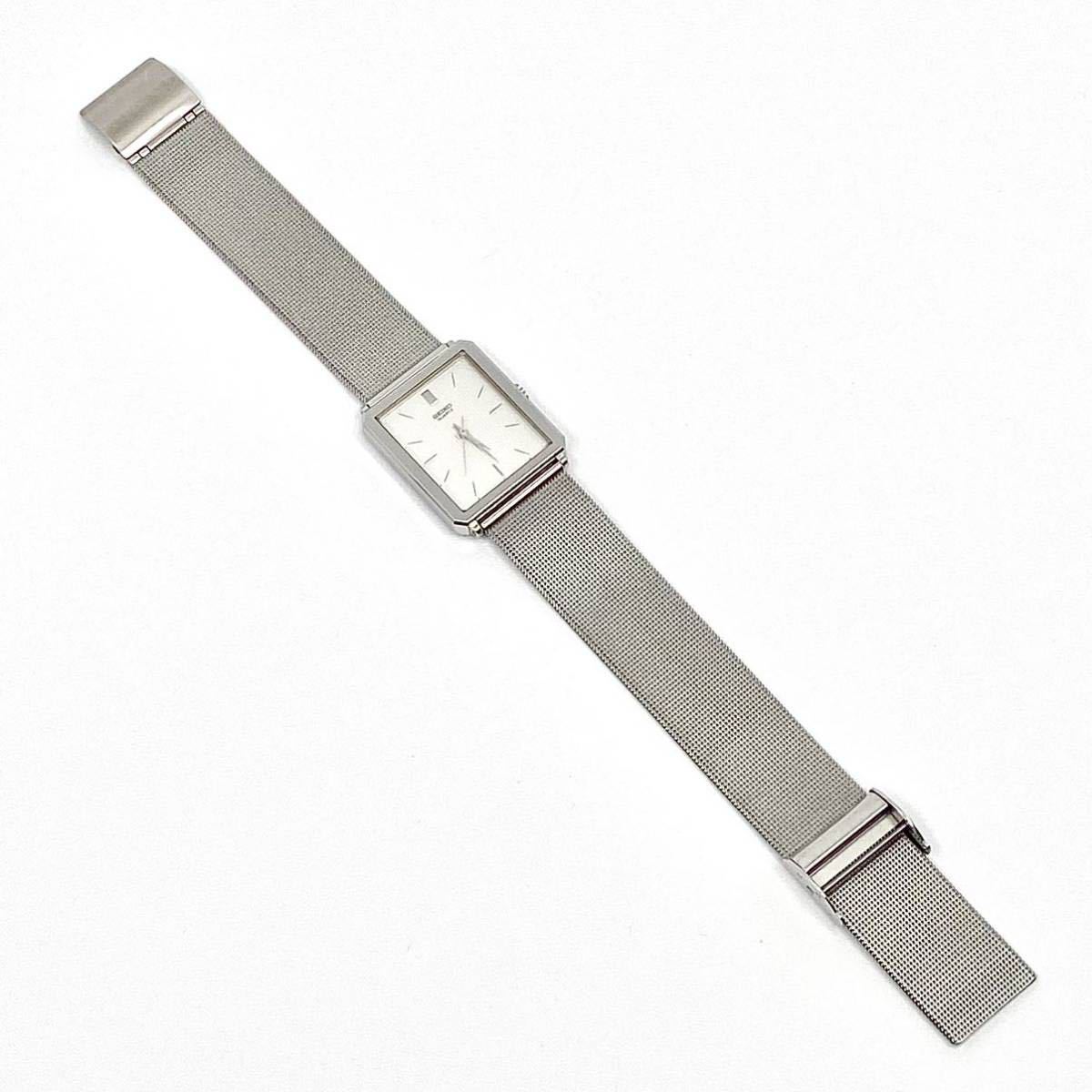SEIKO 腕時計 バーインデックス スクエア 3針 クォーツ quartz シルバー 銀 セイコー Y479_画像6