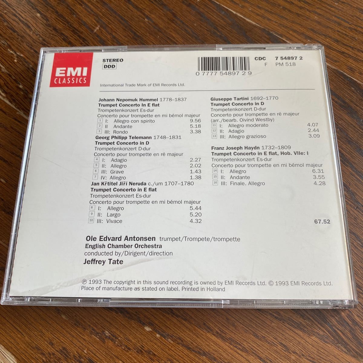 中古CD 超絶技巧 アントンセン トランペット名協奏曲集 TRUMPET CONCERTOS ANTONSEN TATE EMI CLASSICS_画像2