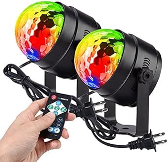 Litake(リテーク) LED ミラーボール ディスコライト 家庭用 7色 RGB 回転 リモコン付き 音声起動 多色変更 クラ_画像1