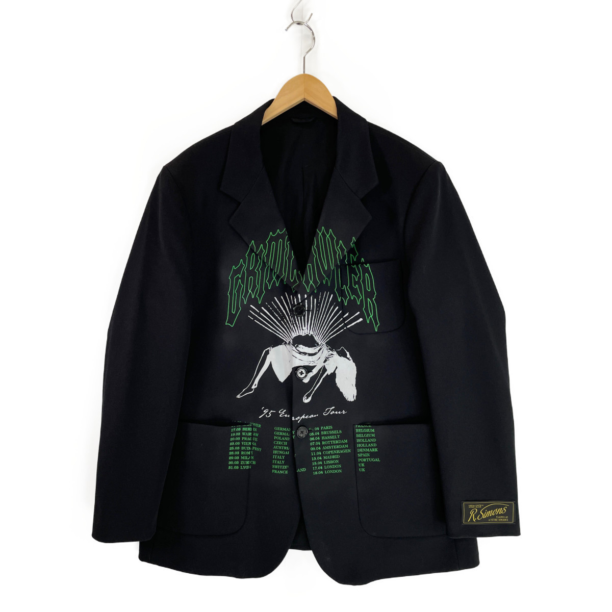 新品同様/国内正規/ RAF SIMONS ラフシモンズ 221-554 22SS OVERSIZED SCHOOL UNIFORM BLAZER RESILENCER ジャケット S メンズ_画像2