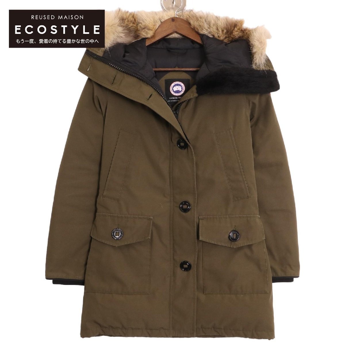 CANADA GOOSE カナダグース 2603JL ブロンテパーカ カーキ XS コート ポリエステル レディース 中古_画像1