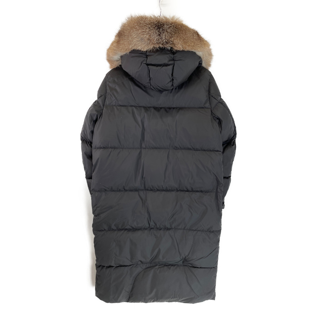 美品/国内正規/21年製 MONCLER モンクレール MARRIONNIER マロニエ ファー付フーディダウン コート 1 ブラック レディース_画像3