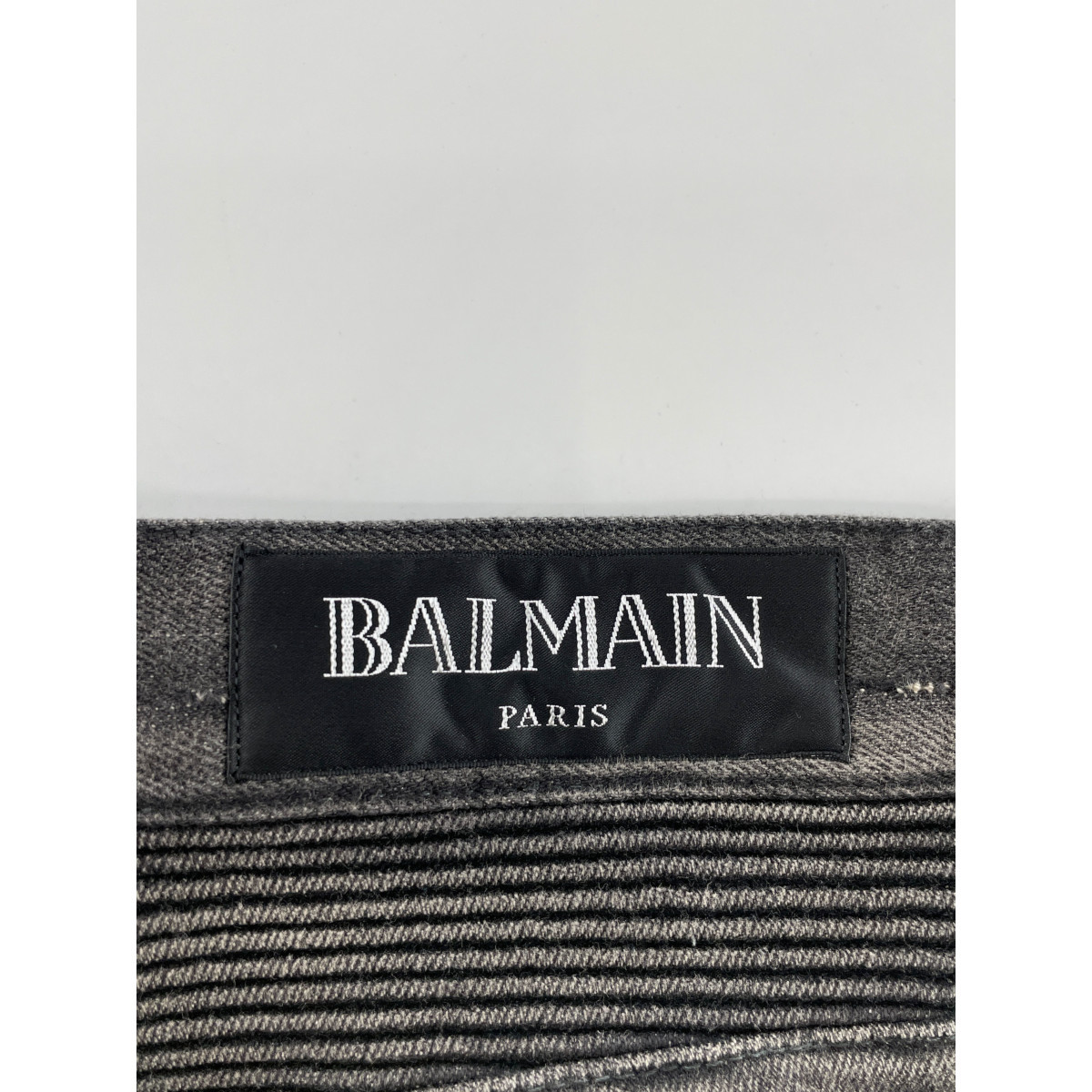 BALMAIN バルマン グレー POHT551C710V バイカーデニム グレー 29 ボトムス コットン メンズ 中古_画像4