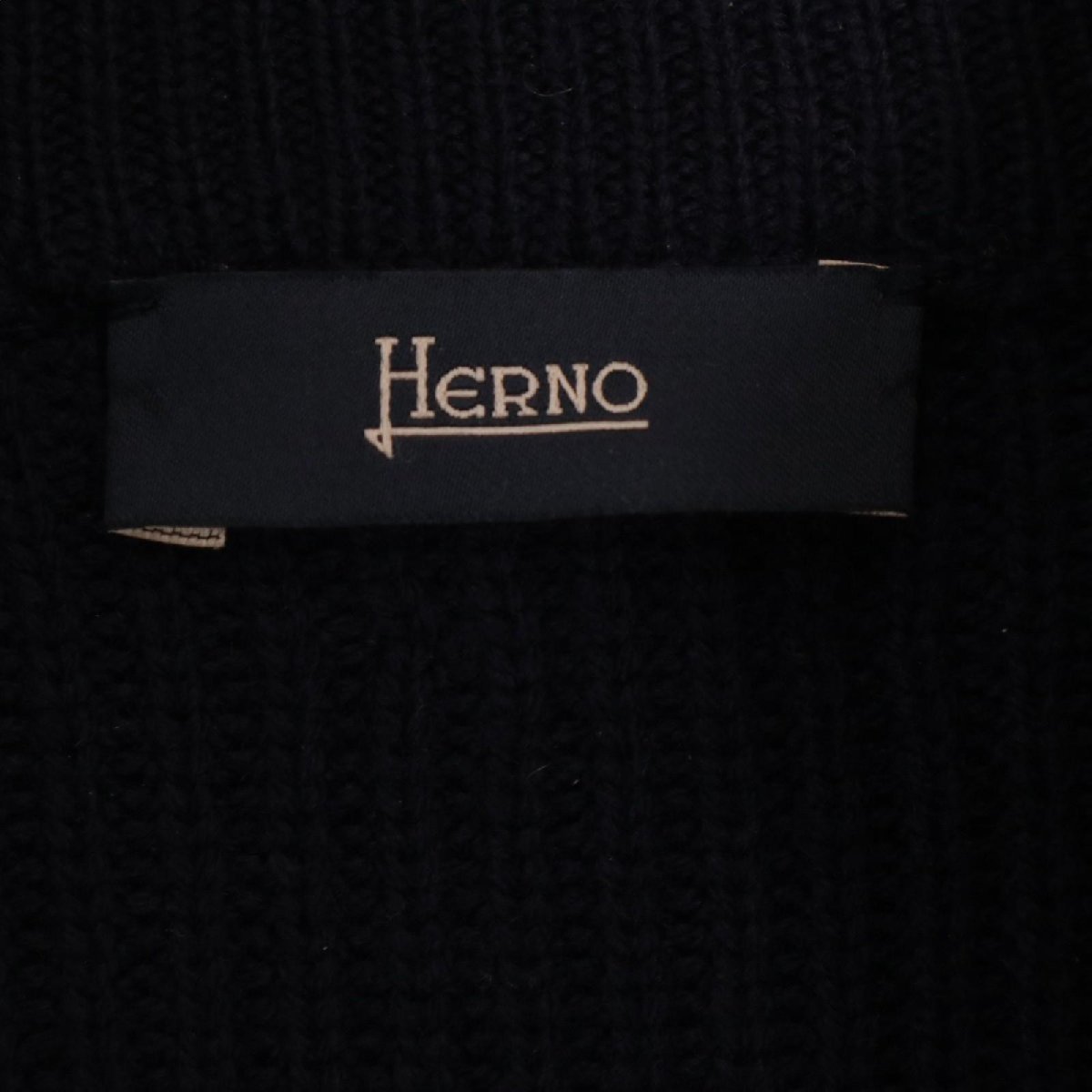 HERNO ヘルノ MP0006U ネイビー ダウン×ニット ジップアップジャケット ネイビー 48 ジャケット ウール メンズ 中古_画像8