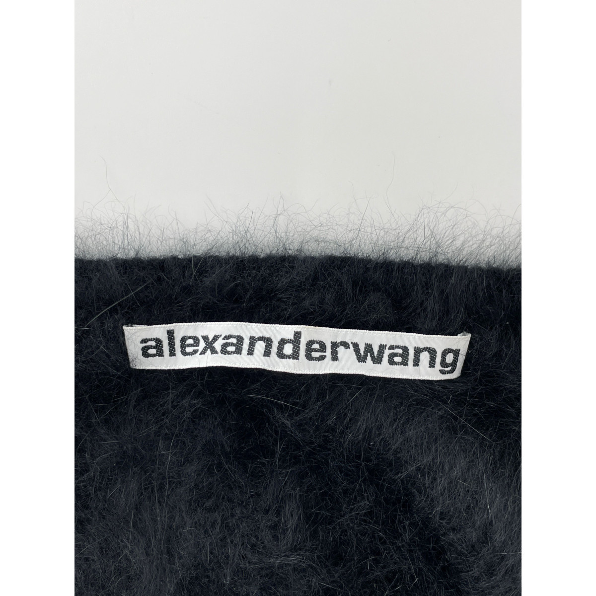 Alexander McQueen アレキサンダーマックイーン ループタイ付きショートモヘアニット ブラック S トップス ウール レディース 中古_画像4