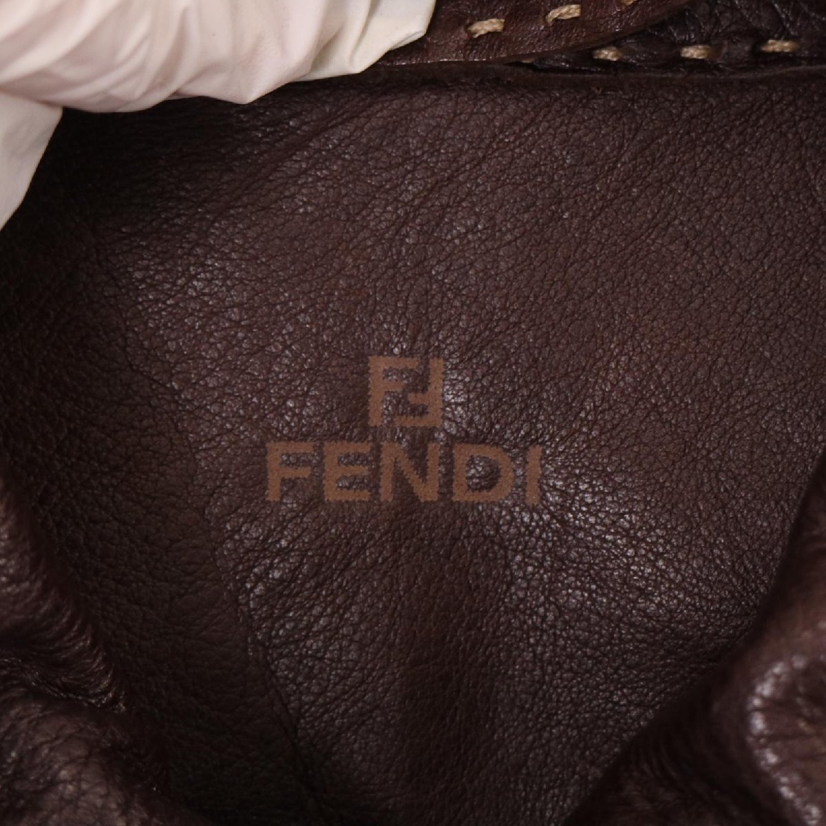 FENDI フェンディ ブラウン セレリア レザージャケット ブラウン 38 ジャケット レザー レディース 中古の画像7