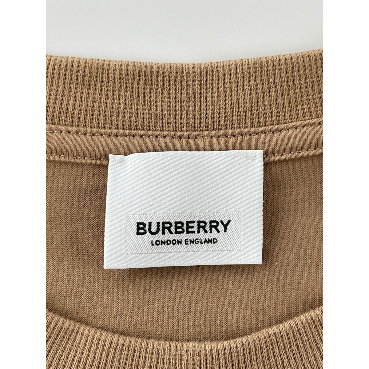 BURBERRY バーバリー 8055310 ロゴプリント クルーネック Tシャツ ブラウン XS トップス コットン メンズ 中古_画像4